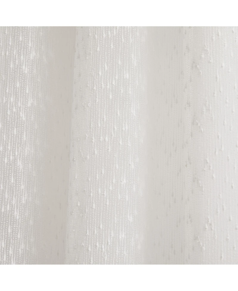 Lush Decor Aileen Textured Raindrop Sheer Window Curtain Panels White Pair 38x84