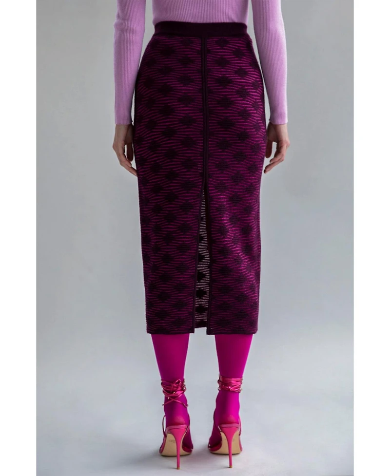 Sskein Women's Geometric Jacquard Knit Pencil skirt