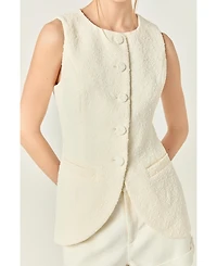 English Factory Women's Textured fabric round-hem vest