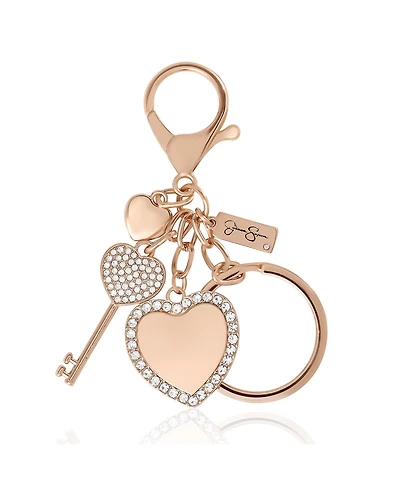 Jessica Simpson Pave Crystal Heart Keychain Bag Charm