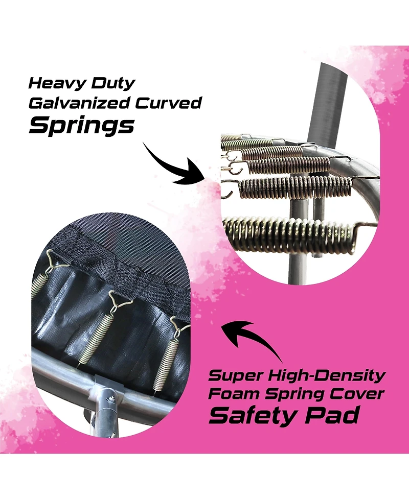 Plexalife Pumpkin-Shaped Outdoor Trampoline Set with Premium Top-Ring Frame Safety Enclosure, Ft