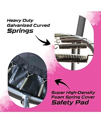 Plexalife Pumpkin-Shaped Outdoor Trampoline Set with Premium Top-Ring Frame Safety Enclosure, Ft