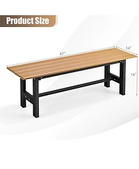 Gymax Outdoor Hdpe Bench w/ Metal Frame 47'' x 14'' 16'' for Yard Garden