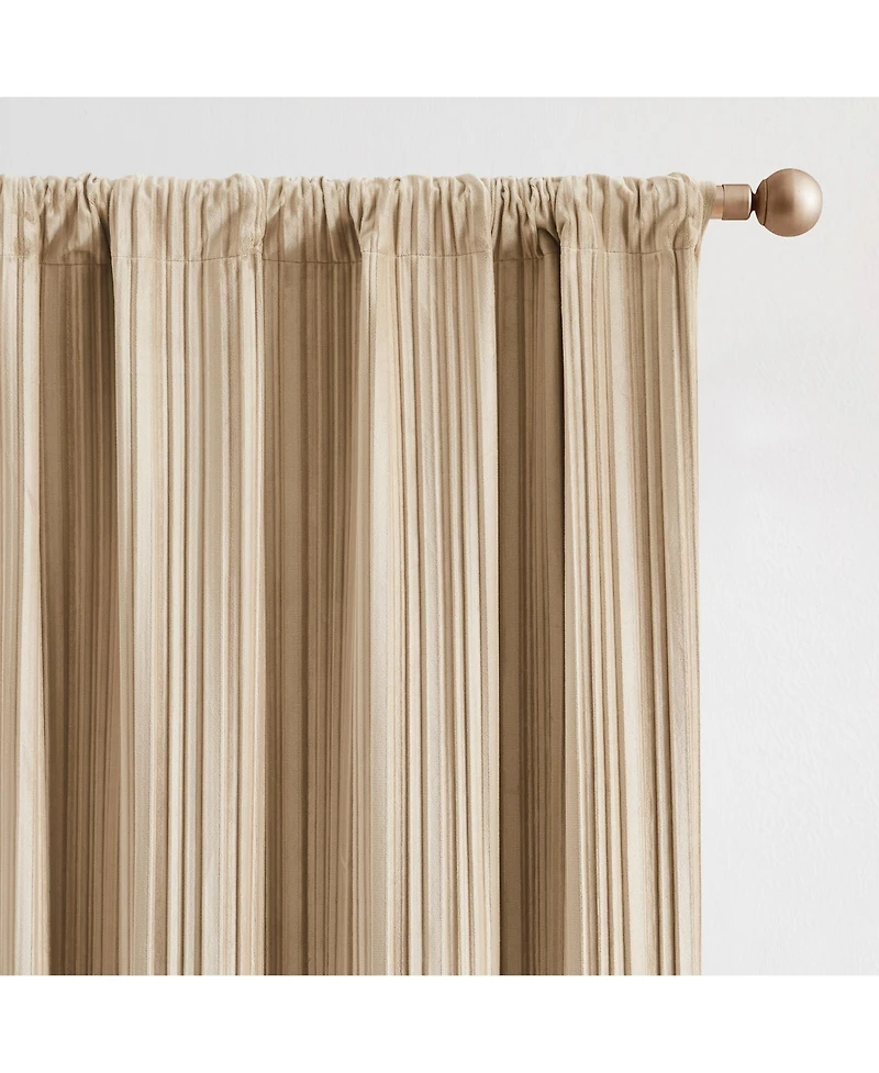 Glam Pleated Velvet Light Filtering Window Curtain Panels Pair 38x84