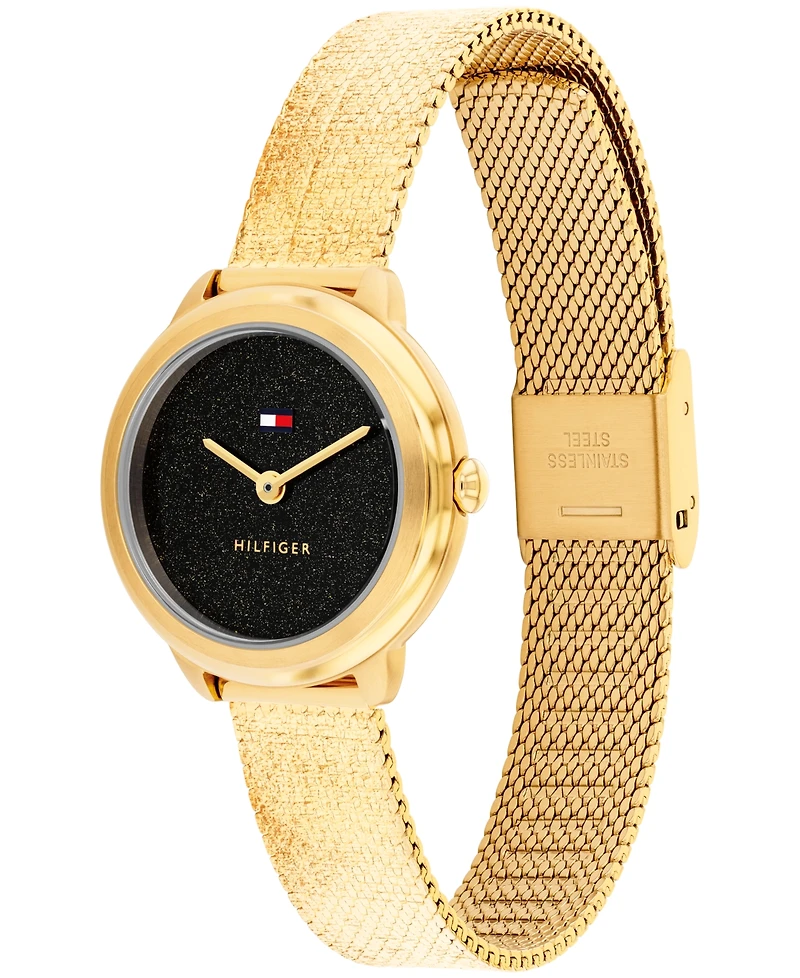 Tommy Hilfiger Women's Quartz Gold Tone Stainless Steel Mesh Bracelet Watch, 26mm