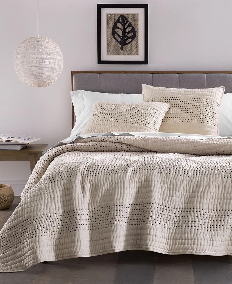 Oake Pick Stitch 3-Pc. Coverlet Set, Full/Queen, Exclusively for Macy's