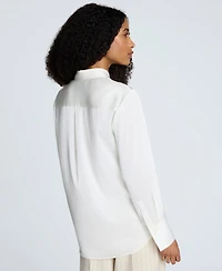 Kenneth Cole Women's Button-Front Satin Shirt