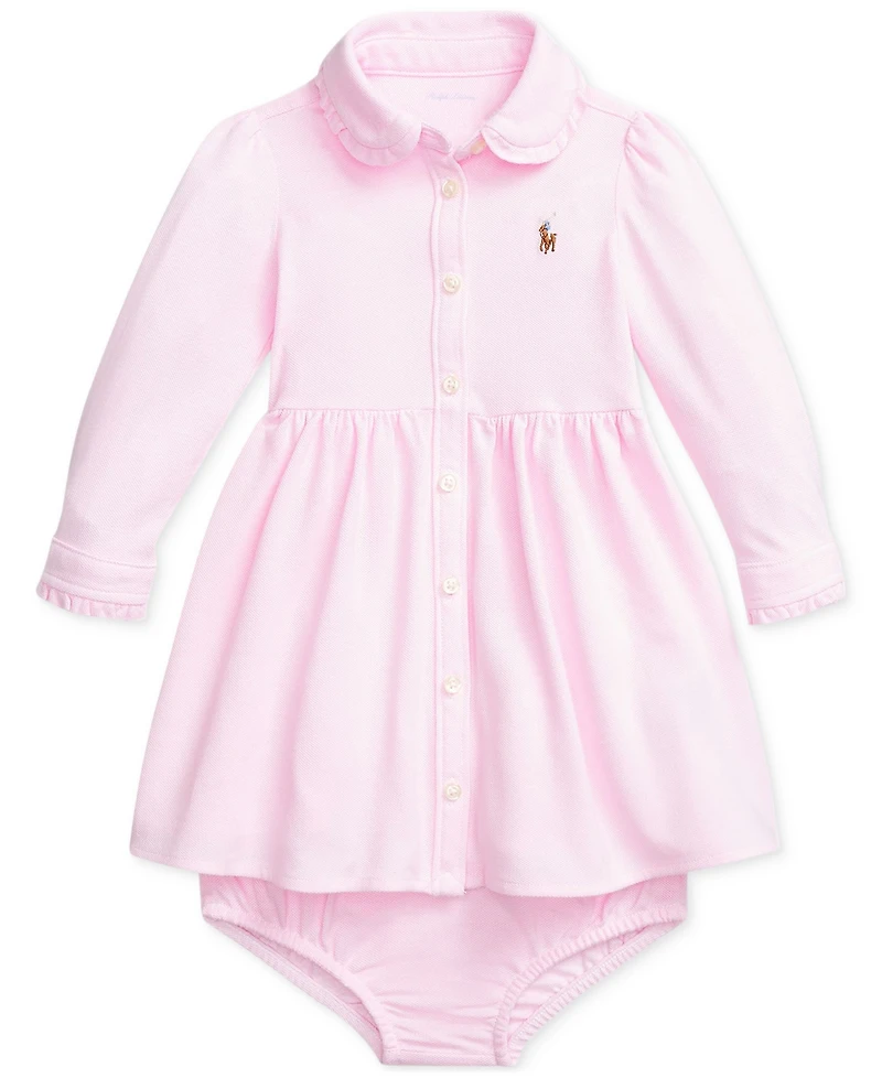 Polo Ralph Lauren Baby Girls Puff-Sleeve Shirtdress