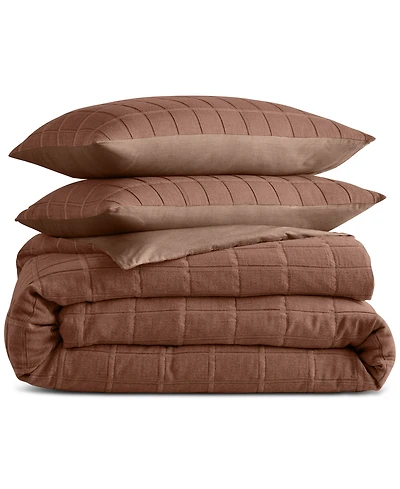 Oake Textured Check 3-Pc. Comforter Set, Full/Queen, Exclusively for Macy's