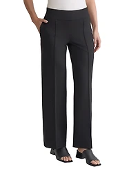 Jones New York Women's Solid Pintuck Pull-On Wide-Leg Pants