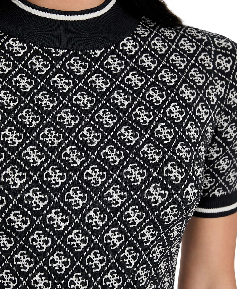 Guess Women's 4G Logo Short-Sleeve Sweater Dress