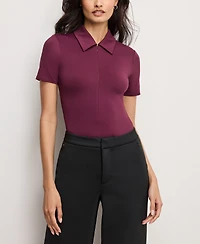 Good American Women's Weightless Scuba Collared Zip-Up Bodysuit