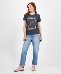 Lucky Brand Women's Beaded Lotus Crewneck Cotton T-Shirt