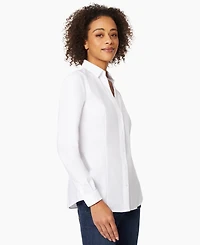 Jones New York Women's Easy Care Button Up Long Sleeve Blouse