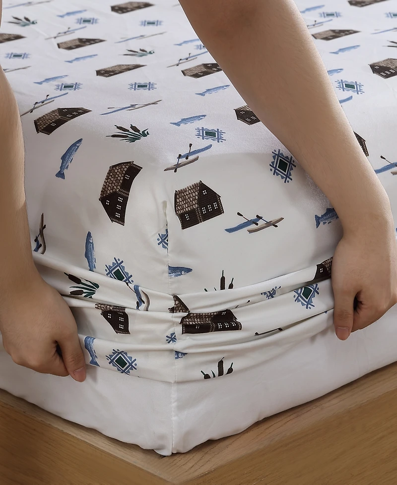 Beatrice Home Fashions Lodge 100-Thread Count Microfiber 3-Pc. Sheet Set, Twin