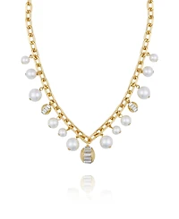 Vince Camuto Cultivated Pearl Chain Link Toggle Necklace