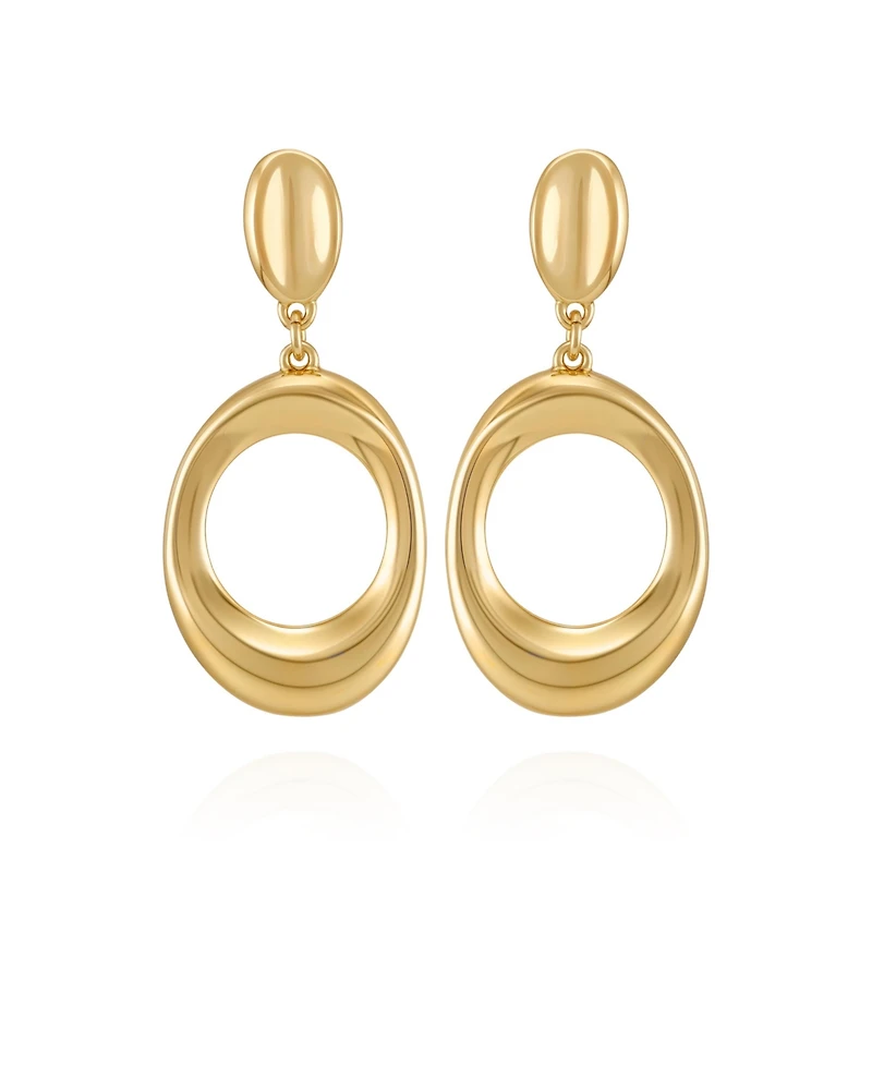 Vince Camuto Gold Tone Oval Drop Earrings