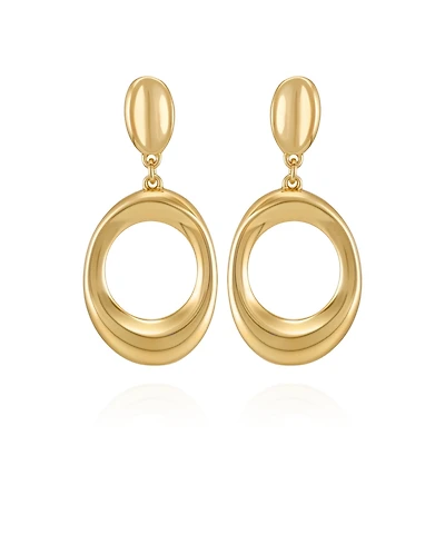 Vince Camuto Gold Tone Oval Drop Earrings