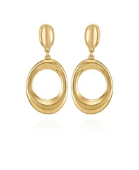 Vince Camuto Gold Tone Oval Drop Earrings