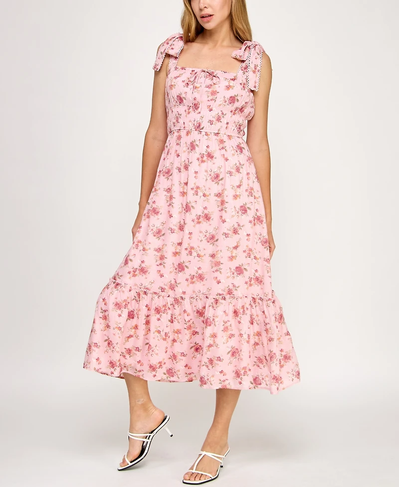 Trixxi Juniors' Printed Sleeveless Fit & Flare Dress