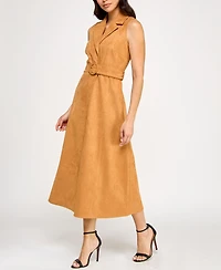 Planet Gold Juniors' Faux-Suede Sleeveless Jacket Dress