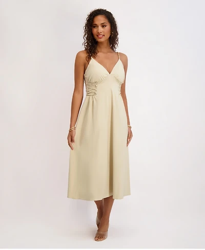 Siena Women's Stretch-Woven Sleeveless A-Line Dress