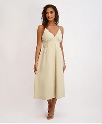 Siena Women's Stretch-Woven Sleeveless A-Line Dress