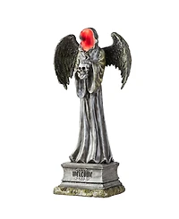 Glitzhome 24" Lighted Halloween Grim Reaper Resin Porch Decor