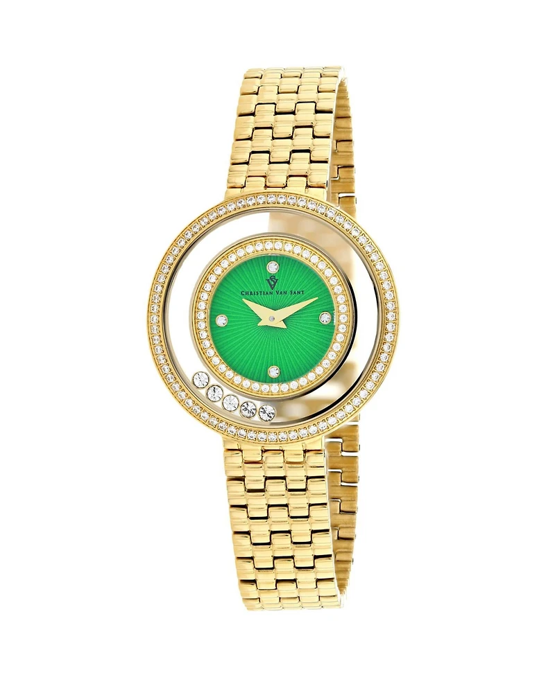 Christian Van Sant Women's Gracieuse Green Dial Watch - CV4834