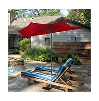 9 Feet Patio Bistro Half Round Umbrella without Weight Base