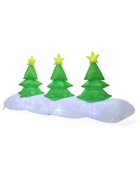 LuxenHome 8.2Ft Long Christmas Tree Inflatable with Festive Disco and Flashing Lights
