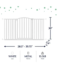 Ozzy & Kazoo 30 Inch Tall Wide Walk Through Dog Gate For Doorways and Stairways