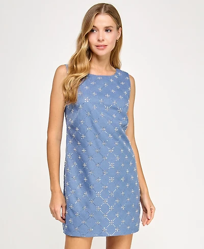 Seni & Cade Juniors' Embellished Boucle Shift Dress