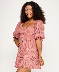 Seni & Cade Juniors' Short-Sleeve Lace Dress