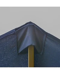Outsunny Patio Umbrella 15' Steel Rectangular Outdoor Double Sided Market with base, Sun Protection & Easy Crank for Deck Pool Patio