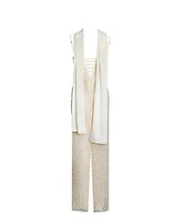 Miss Circle Women's Raizel Gold Beaded Sequin Bodycon Gown with Scarf