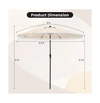 9 feet Patio Umbrella with Sun-Protective Canopy for Garden Pool