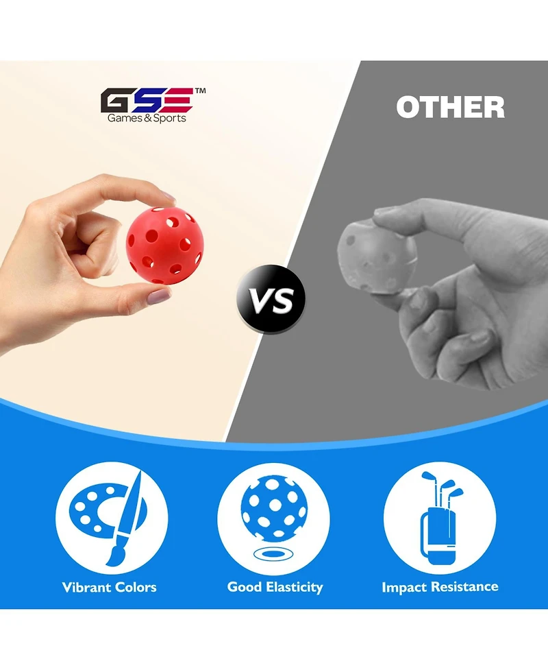 Gse Games & Sports Expert 12-Pack Plastic Practice Golf Balls of Airflow Hollow, Training Golf Balls for Swing Practice (Several Colors Available)