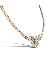 Jessica Simpson Butterfly Pendant Chain Necklace