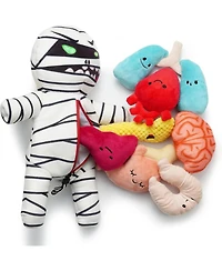 Nocciola 9-in-1 Zombie Plush Squeaky Dog Toy with 8 Organ-Shaped Toys for Small Medium Dogs