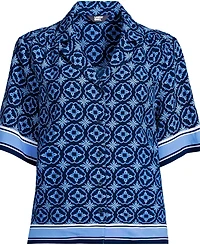 Lands' End Women's Rayon Short Sleeve Camp Shirt