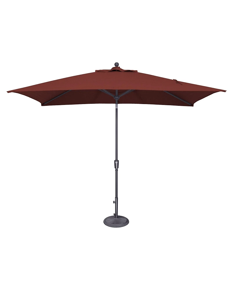 Mondawe 6.6FTx10FT Rectangle Patio Umbrella with Push-Button Tilt, Anthracite Frame