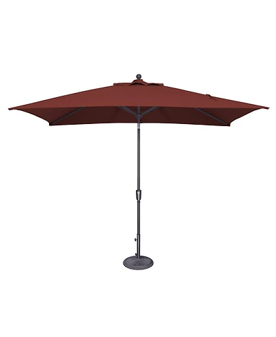 Mondawe 6.6FTx10FT Rectangle Patio Umbrella with Push-Button Tilt, Anthracite Frame