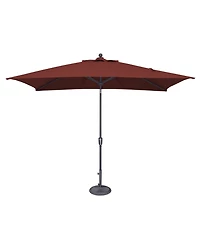 Mondawe 6.6FTx10FT Rectangle Patio Umbrella with Push-Button Tilt, Anthracite Frame