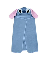 Lambs & Ivy Baby Disney Stitch Luxury Blue Cotton Terry Hooded Bath Towel