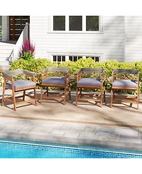 Slickblue Outdoor Patio Dining Chairs Set of 4 with Seat Cushions for Comfortable and Stylish Outdoor Dining