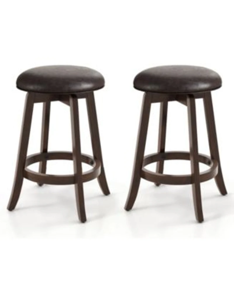 Slickblue Upholstered Bar Stool with Swivel Round Seat Comfortable Stylish Seating for Kitchen or Bar Area