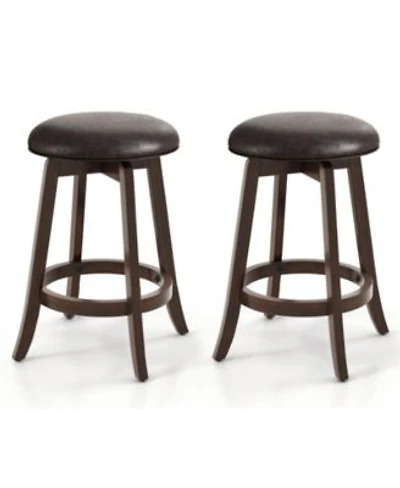 Slickblue Upholstered Bar Stool with Swivel Round Seat Comfortable Stylish Seating for Kitchen or Bar Area