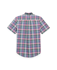 Polo Ralph Lauren Big Boys Plaid Oxford Short Sleeve Shirt