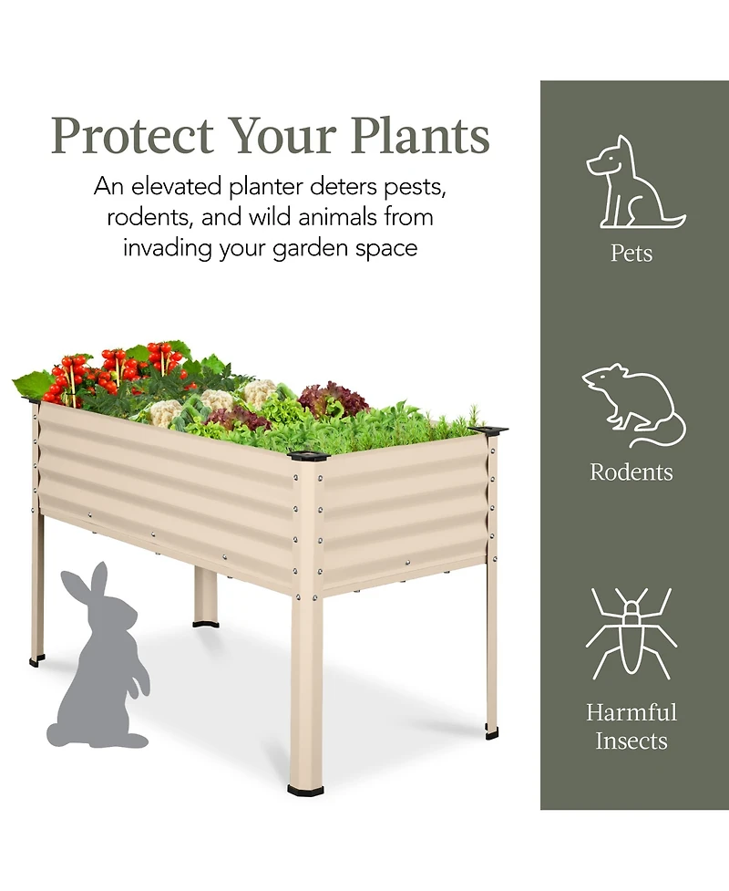Best Choice Products 48x24x30in Elevated Galvanized Metal Garden Bed w/ Corner Protectors